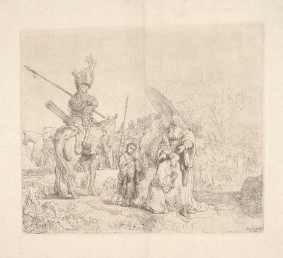 Den helige Filip, diakon, döper en hovman till den etiopiska drottningen Kandaki (den så kallade eunuckens dop) av Rembrandt van Rijn