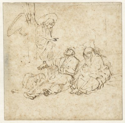 Ängeln som uppenbarade sig för Josef i hans dröm av Rembrandt van Rijn
