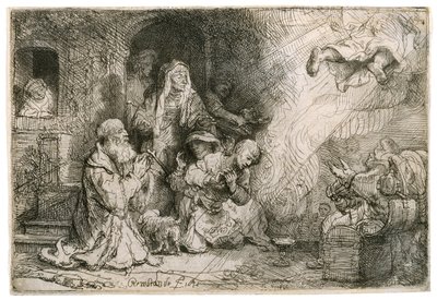 Ängeln som lämnar Tobias familj, 1641 av Rembrandt van Rijn