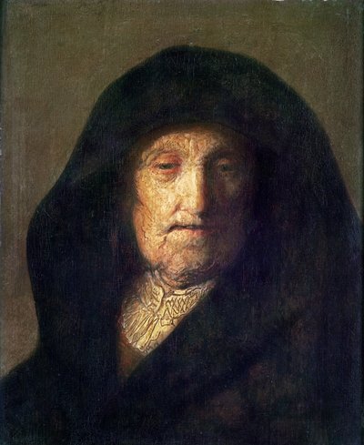 Konstnärens mor (olja) av Rembrandt van Rijn