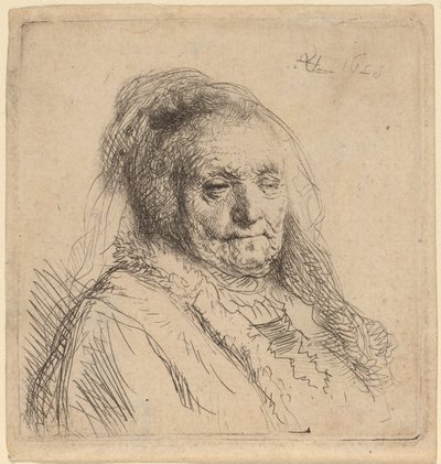 Konstnärens mor, huvud och byst av Rembrandt van Rijn