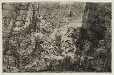 Omskärelsen i stallet, 1654. av Rembrandt van Rijn
