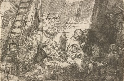 Omskärelsen i stallet, 1654. av Rembrandt van Rijn