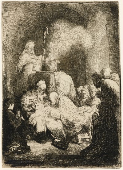 Omskärelsen: liten tallrik, 1630. av Rembrandt van Rijn