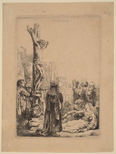 Korsfästelsen: Liten tavla av Rembrandt van Rijn