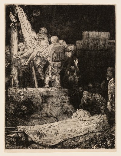 Nedstigningen från korset med Torchlight av Rembrandt van Rijn