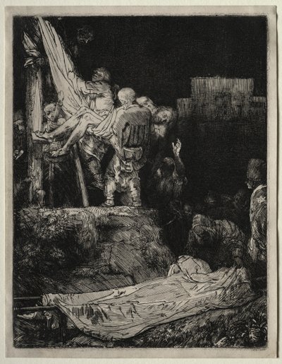Nedstigningen från korset med Torchlight av Rembrandt van Rijn