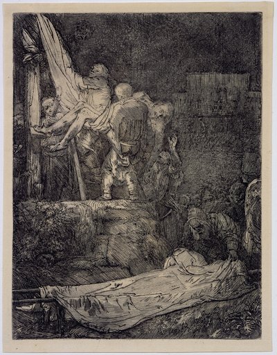 Nedstigningen från korset med Torchlight av Rembrandt van Rijn