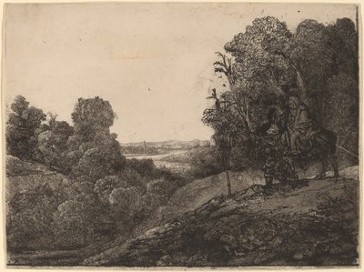 Flygningen till Egypten: Ändrad från Seghers av Rembrandt van Rijn