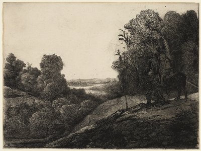 Flygningen till Egypten: Ändrad från Seghers av Rembrandt van Rijn