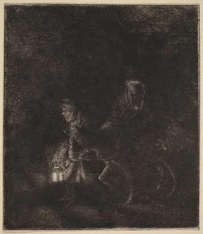 Flykten till Egypten: ett nattstycke av Rembrandt van Rijn