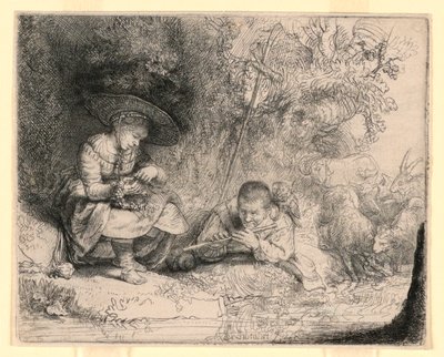 Flöjtspelaren av Rembrandt van Rijn