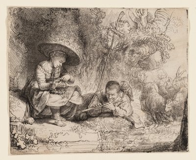 Flöjtspelaren av Rembrandt van Rijn