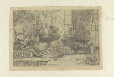 Den heliga familjen med katten och ormen av Rembrandt van Rijn