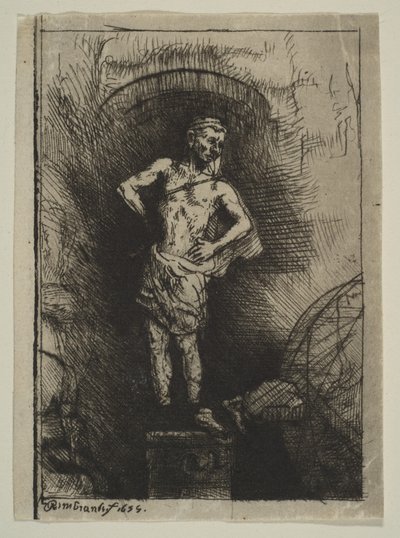 Bilden sett av Nebukadnessar, 1655. av Rembrandt van Rijn