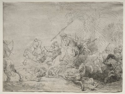 Den stora lejonjakten av Rembrandt van Rijn