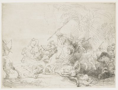 Den stora lejonjakten, 1641 av Rembrandt van Rijn