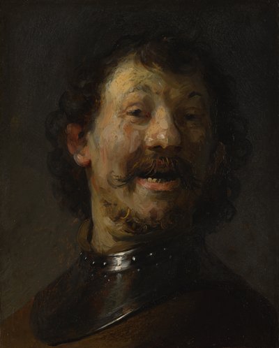 The Laughing Man, ca 1629-1630 (olja på koppar på panel) av Rembrandt van Rijn