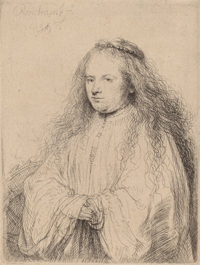 Den lilla judiska bruden (Saskia som Saint Catherine), 1638 av Rembrandt van Rijn