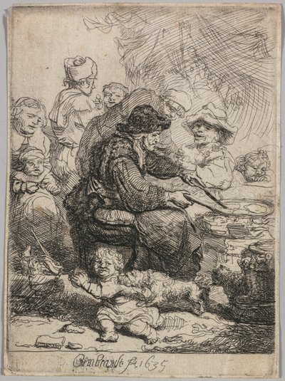 Pannkakskvinnan, 1635. av Rembrandt van Rijn