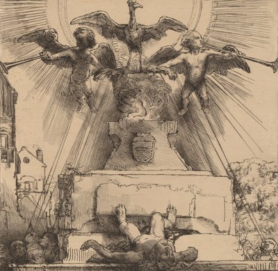 Phoenix eller statyn störtades, 1658. av Rembrandt van Rijn