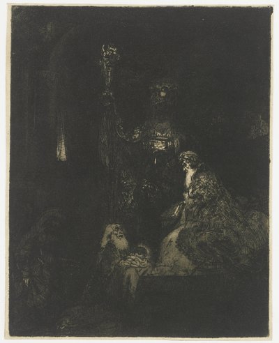 Presentationen i templet Presentationen i templet på det mörka sättet av Rembrandt van Rijn
