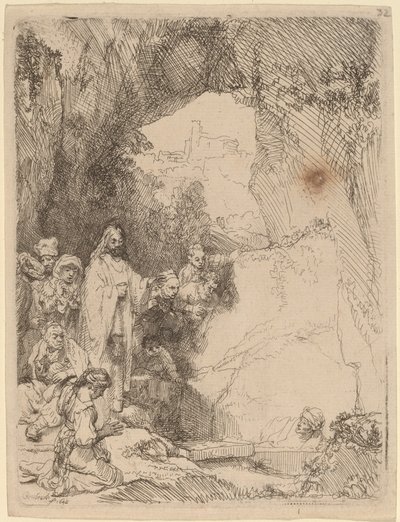 The Raising of Lazarus: Small Plate av Rembrandt van Rijn