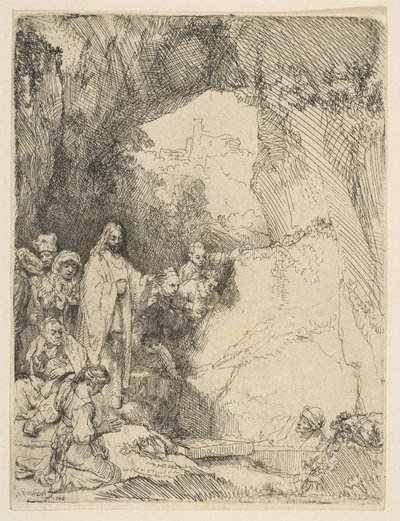 The Raising of Lazarus, liten tallrik, 1642. av Rembrandt van Rijn