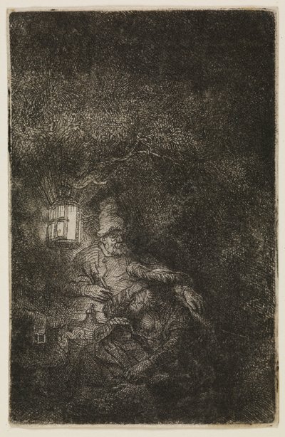 Vilan under flygresan (ett nattstycke) av Rembrandt van Rijn