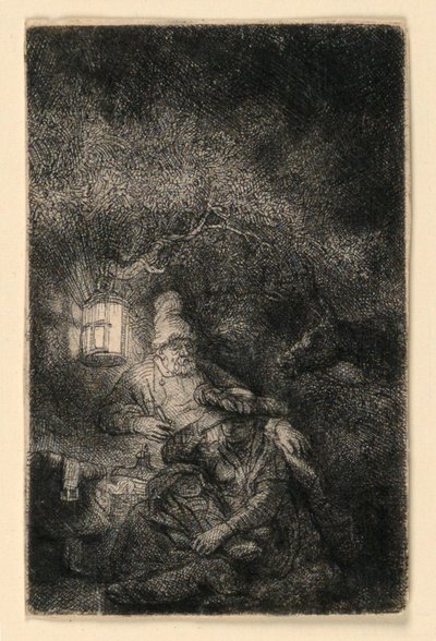 The Rest on the Flight into Egypt: A Night Piece av Rembrandt van Rijn
