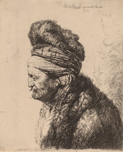 Det andra orientaliska huvudet, ca. 1635. av Rembrandt van Rijn