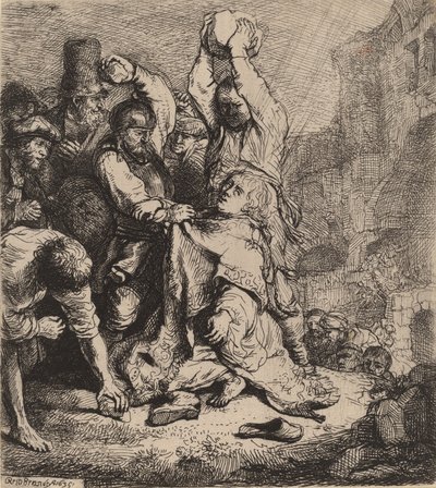 Steningen av Sankt Stefan, 1635. av Rembrandt van Rijn