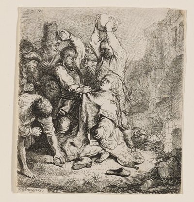 Steningen av den helige Stefan av Rembrandt van Rijn