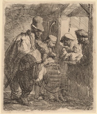 De flanerande musikerna av Rembrandt van Rijn