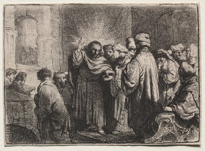 Tribute Money, c. 1635. av Rembrandt van Rijn
