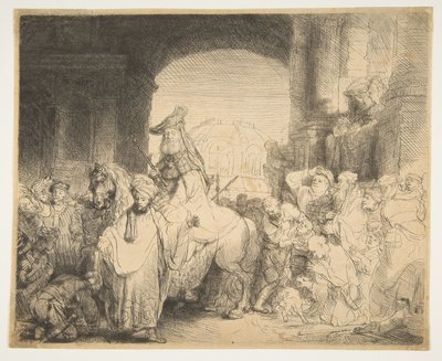 Mordokais triumf, ca. 1641. av Rembrandt van Rijn