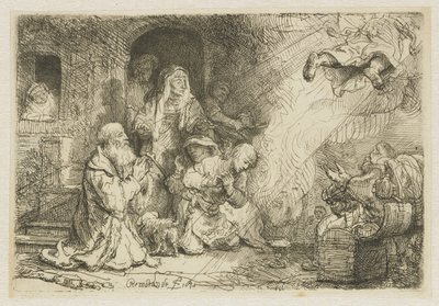 Ängeln lämnar Tobias familj av Rembrandt van Rijn