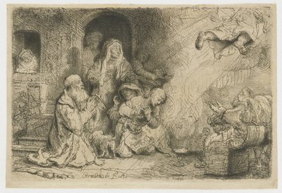 Ängeln lämnar Tobias familj av Rembrandt van Rijn