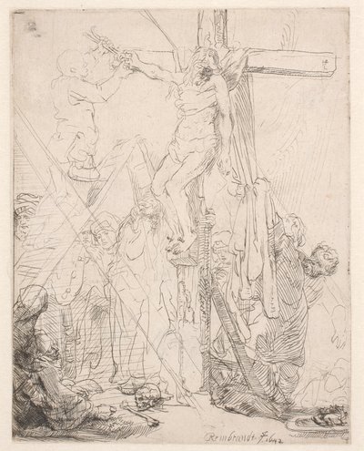 Nedtagningen från korset: en skiss av Rembrandt van Rijn