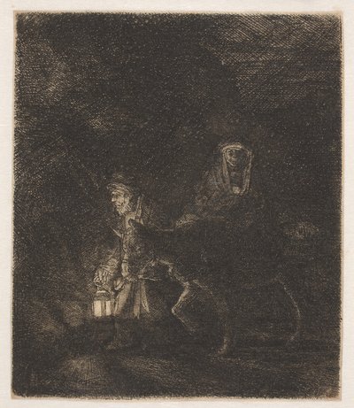 Flykten till Egypten: ett nattstycke av Rembrandt van Rijn