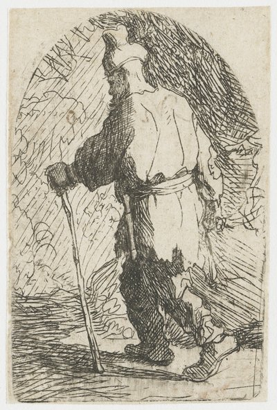 Flykten till Egypten: en skiss: Sankt Josef av Rembrandt van Rijn