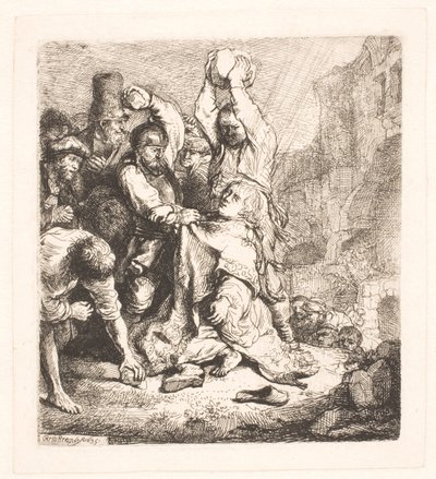 Stenandet av S. Stephen av Rembrandt van Rijn