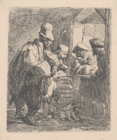 De flanerande musikerna av Rembrandt van Rijn