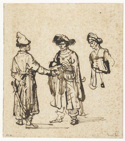 Tre asiater i samtal av Rembrandt van Rijn