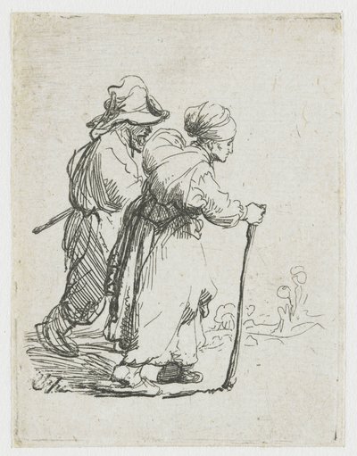 Två luffare, en man och en kvinna av Rembrandt van Rijn