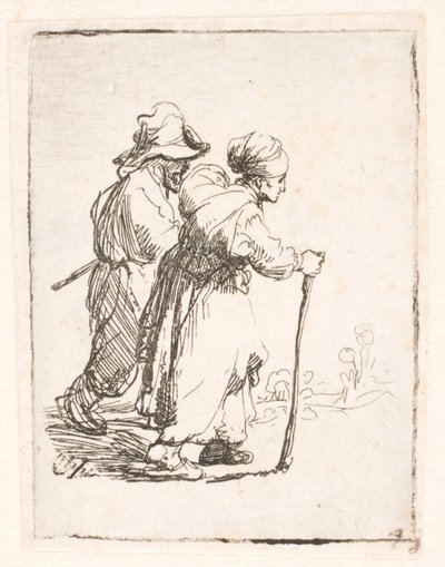 Två luffare, en man och en kvinna av Rembrandt van Rijn
