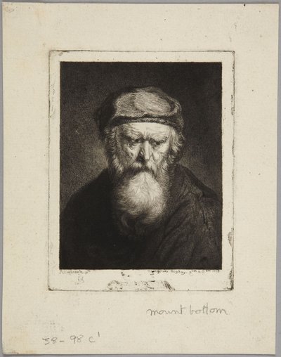 Melankolisk gammal man av Rembrandt van Rijn