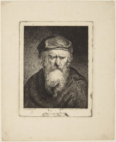 Melankolisk gammal man av Rembrandt van Rijn