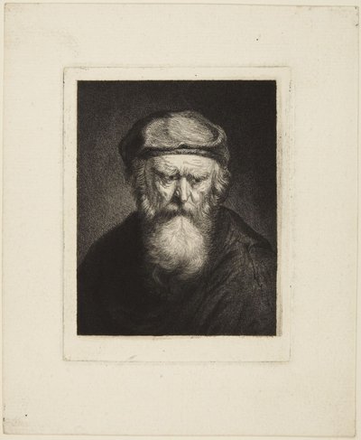 Irritabel gammal man av Rembrandt van Rijn