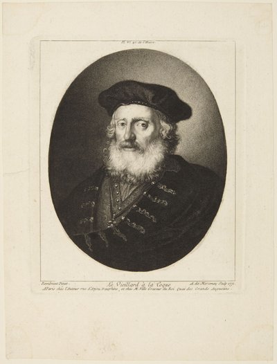 Gammal man med basker av Rembrandt van Rijn